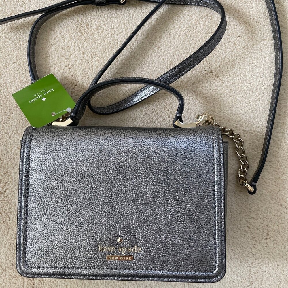 Kate Spade New York Crossbody bag in gun metal silver color